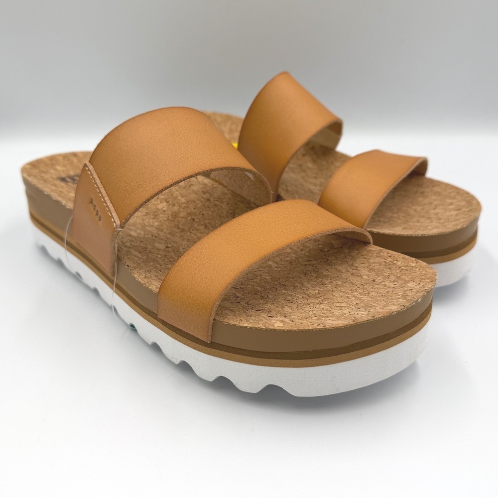 Reef Cushion Vista Hi Women Size 6 Natural NWT Platform Slide Sandal RF0A3YP5NAT - Picture 9 of 13
